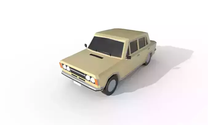 Fiat 124 Special 1973 - 1631 poly - 7 Diffirent Colour Low-poly 3D model