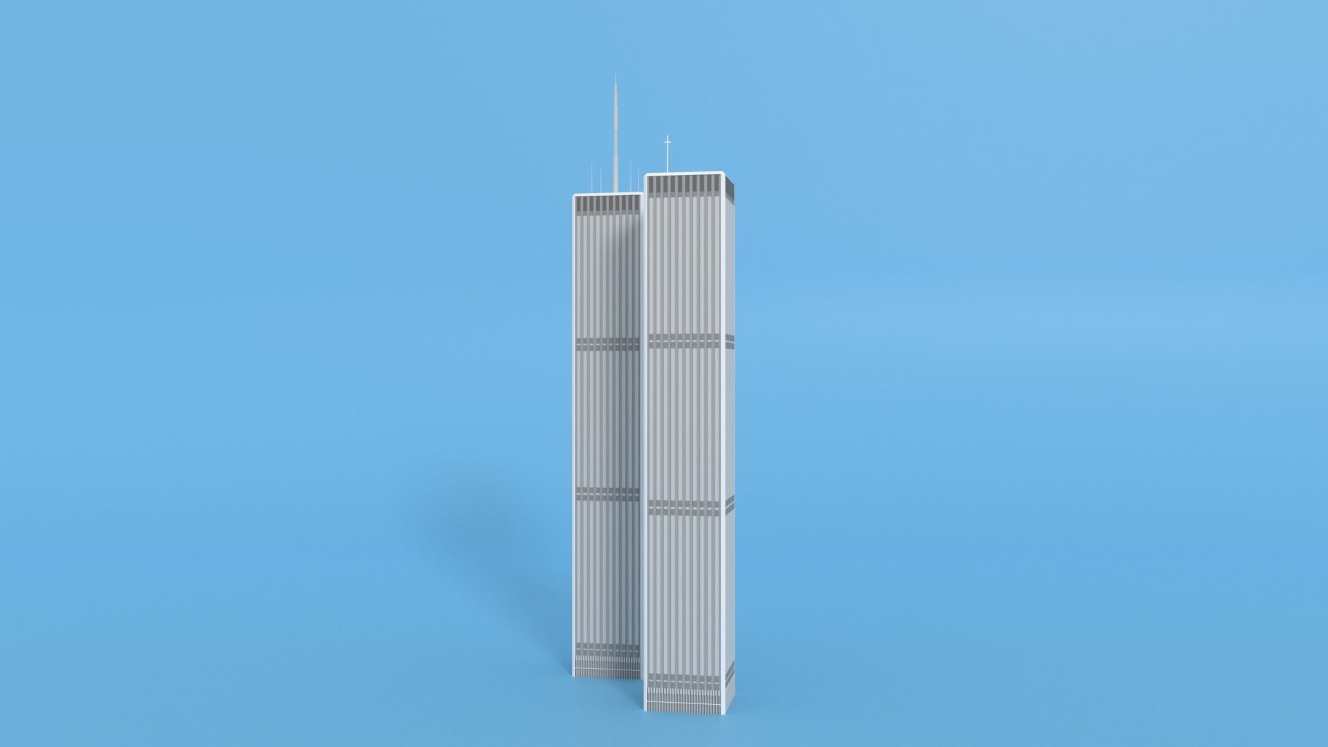 Cartoon World Trade Center Twin Towers New York Low-poly 3D model_33