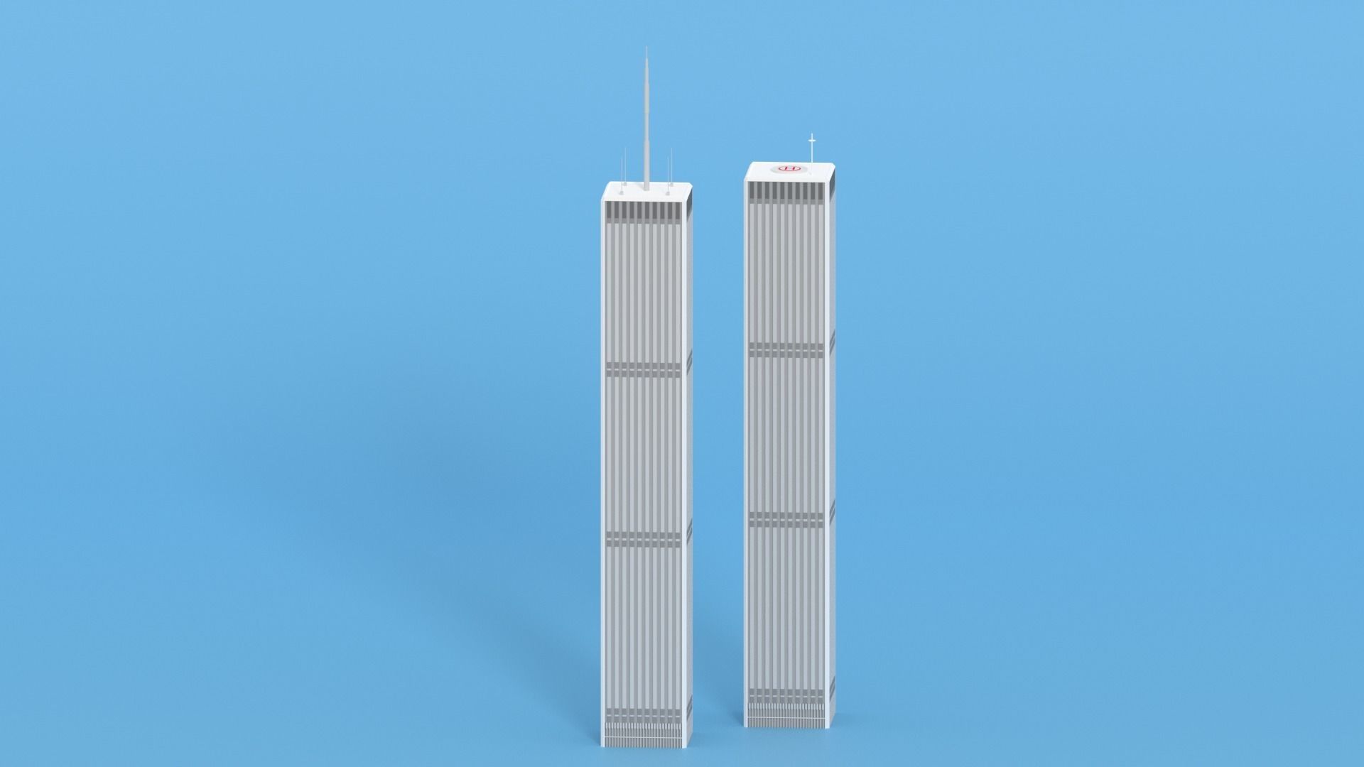 Cartoon World Trade Center Twin Towers New York Low-poly 3D model_7