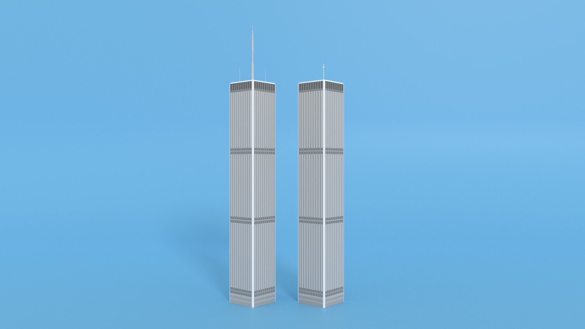 Cartoon World Trade Center Twin Towers New York Low-poly 3D model_23