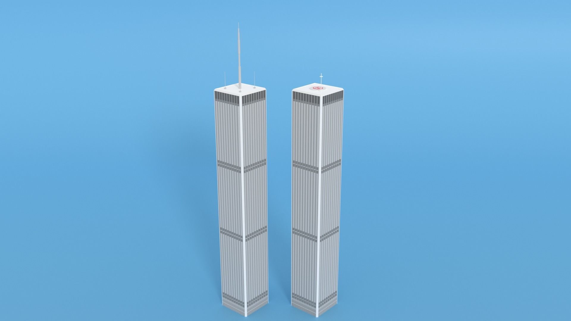 Cartoon World Trade Center Twin Towers New York Low-poly 3D model_15