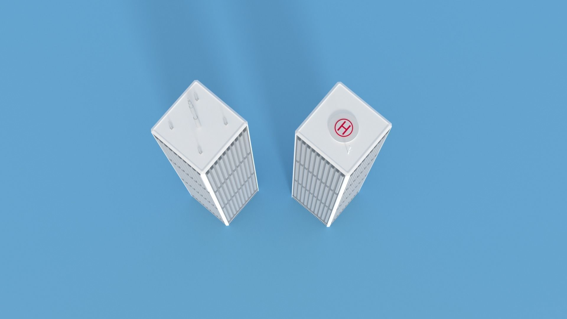 Cartoon World Trade Center Twin Towers New York Low-poly 3D model_21