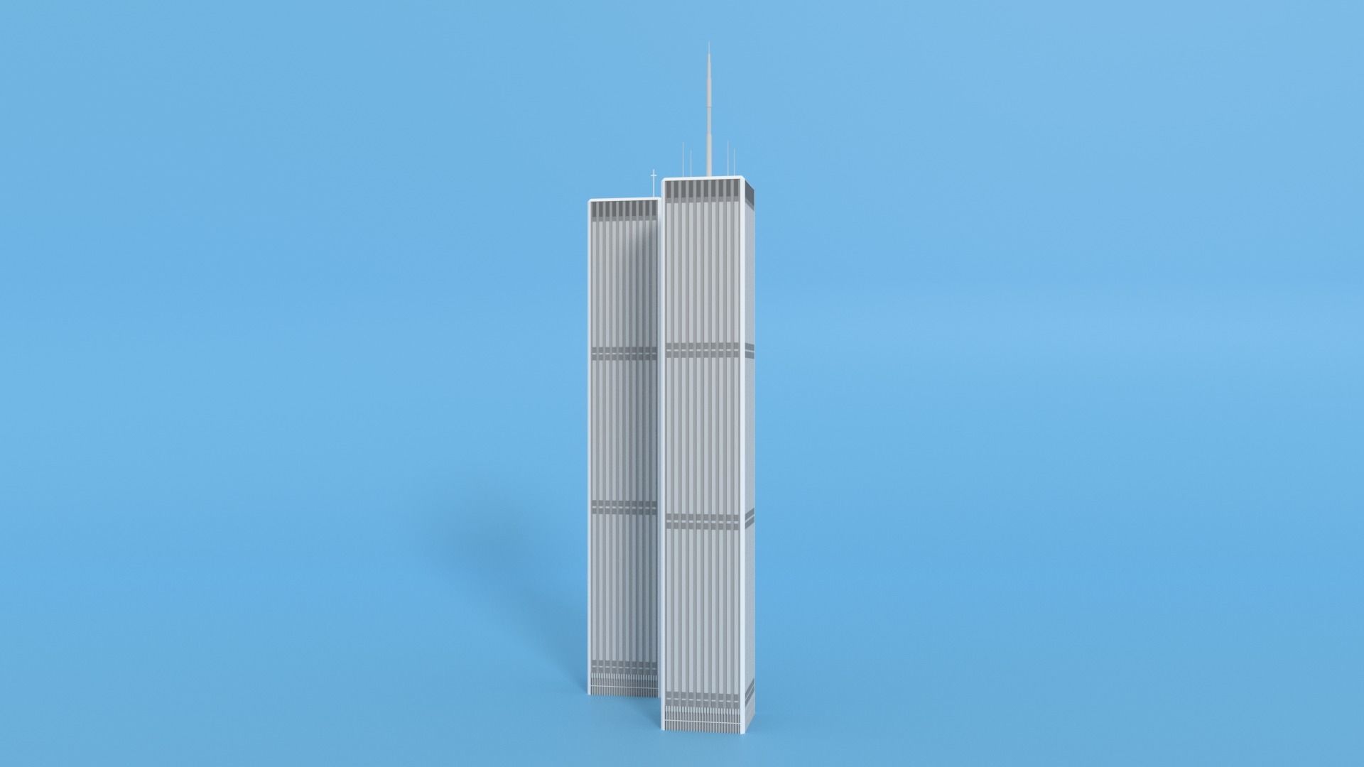 Cartoon World Trade Center Twin Towers New York Low-poly 3D model_27