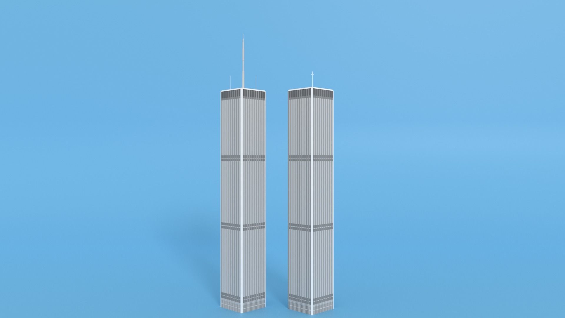 Cartoon World Trade Center Twin Towers New York Low-poly 3D model_4