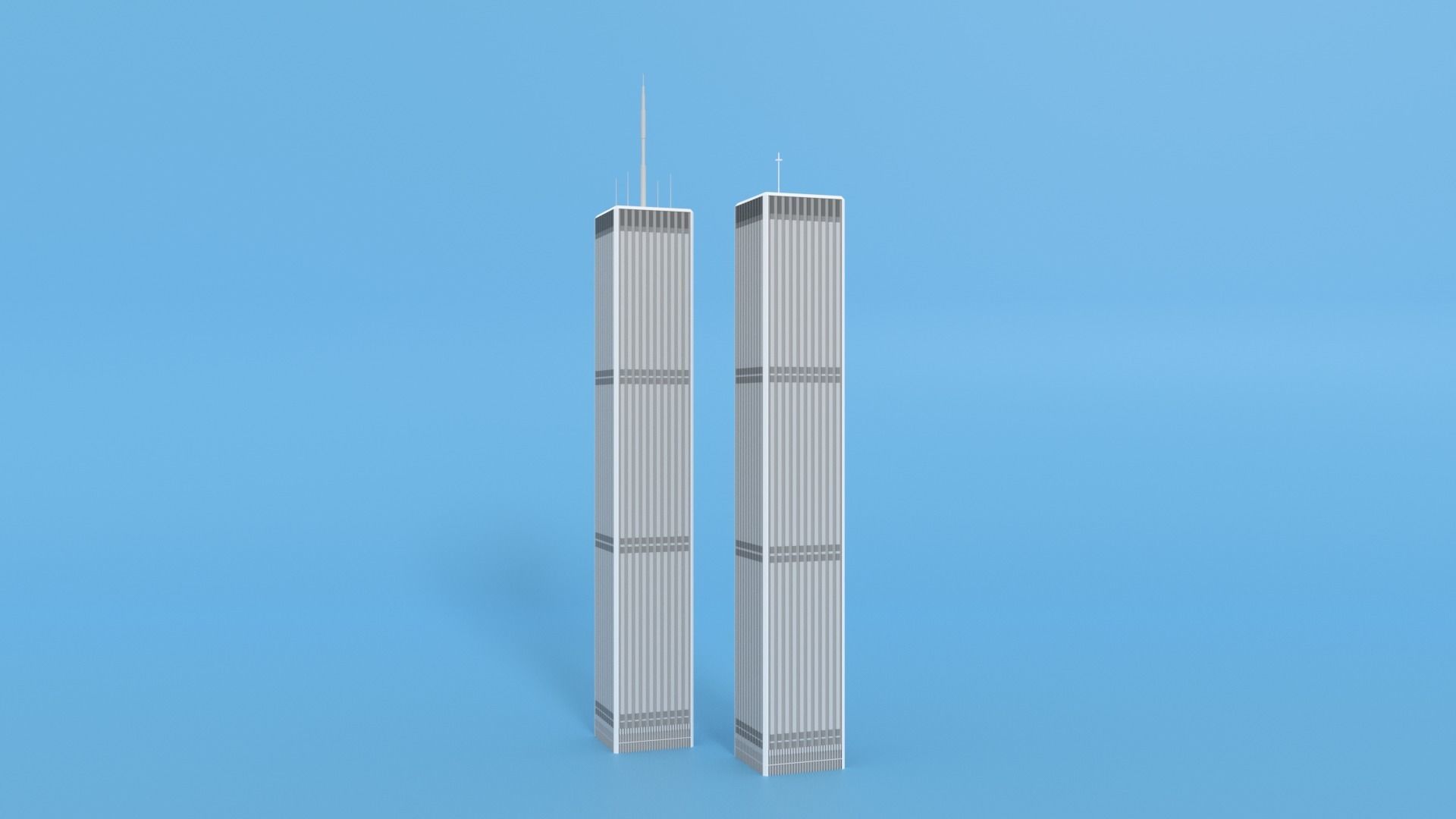 Cartoon World Trade Center Twin Towers New York Low-poly 3D model_34