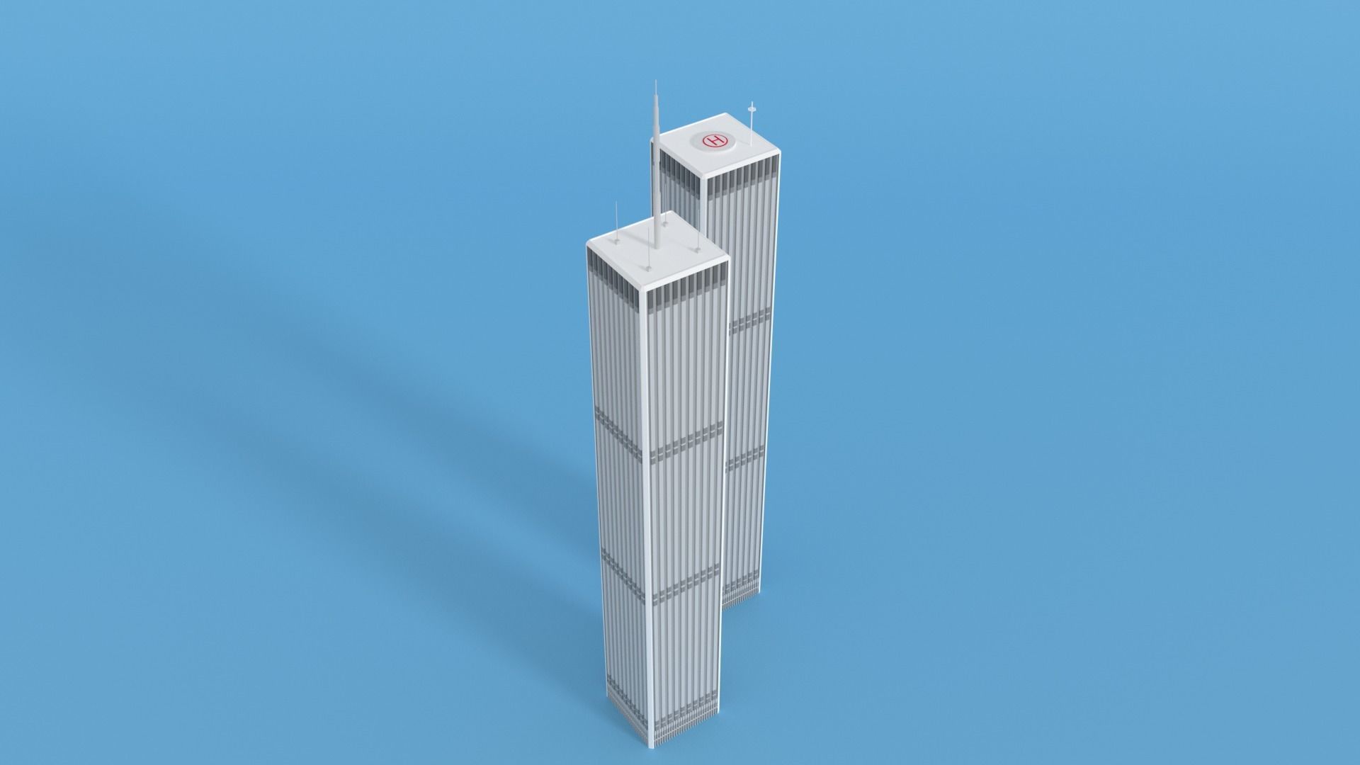 Cartoon World Trade Center Twin Towers New York Low-poly 3D model_13