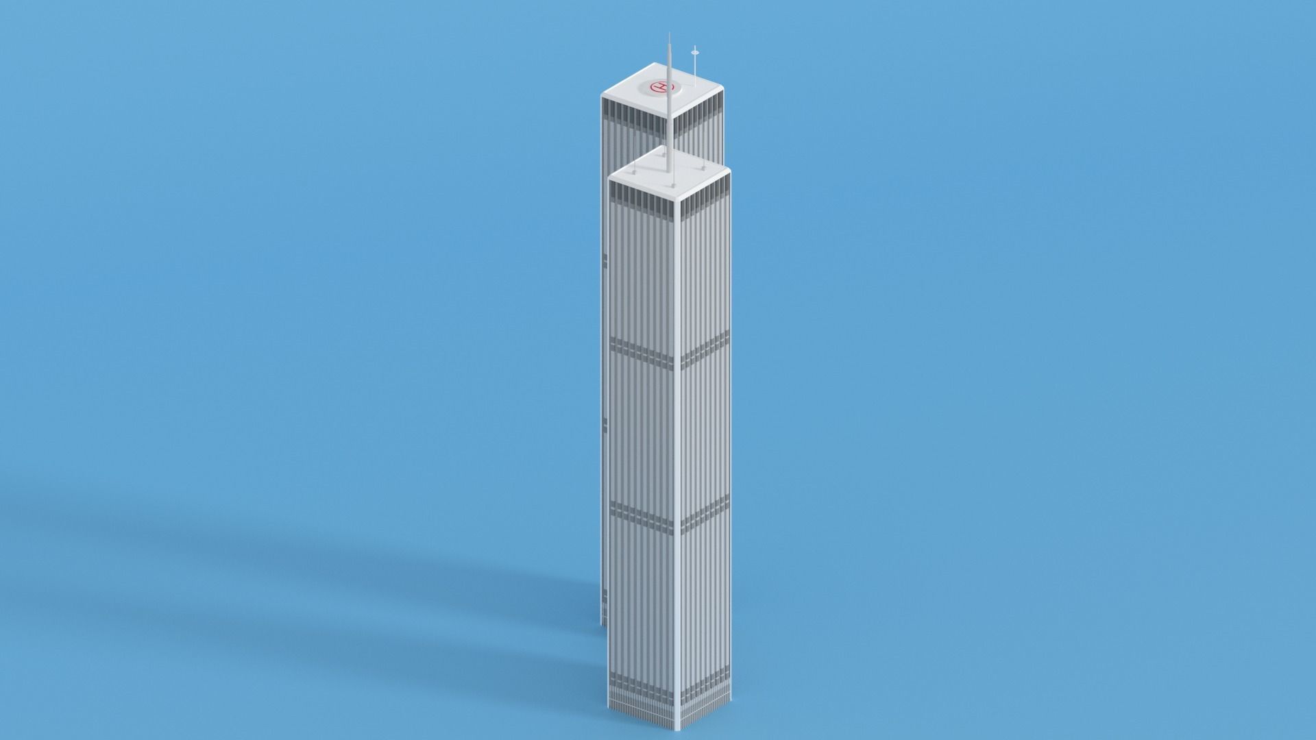 Cartoon World Trade Center Twin Towers New York Low-poly 3D model_3