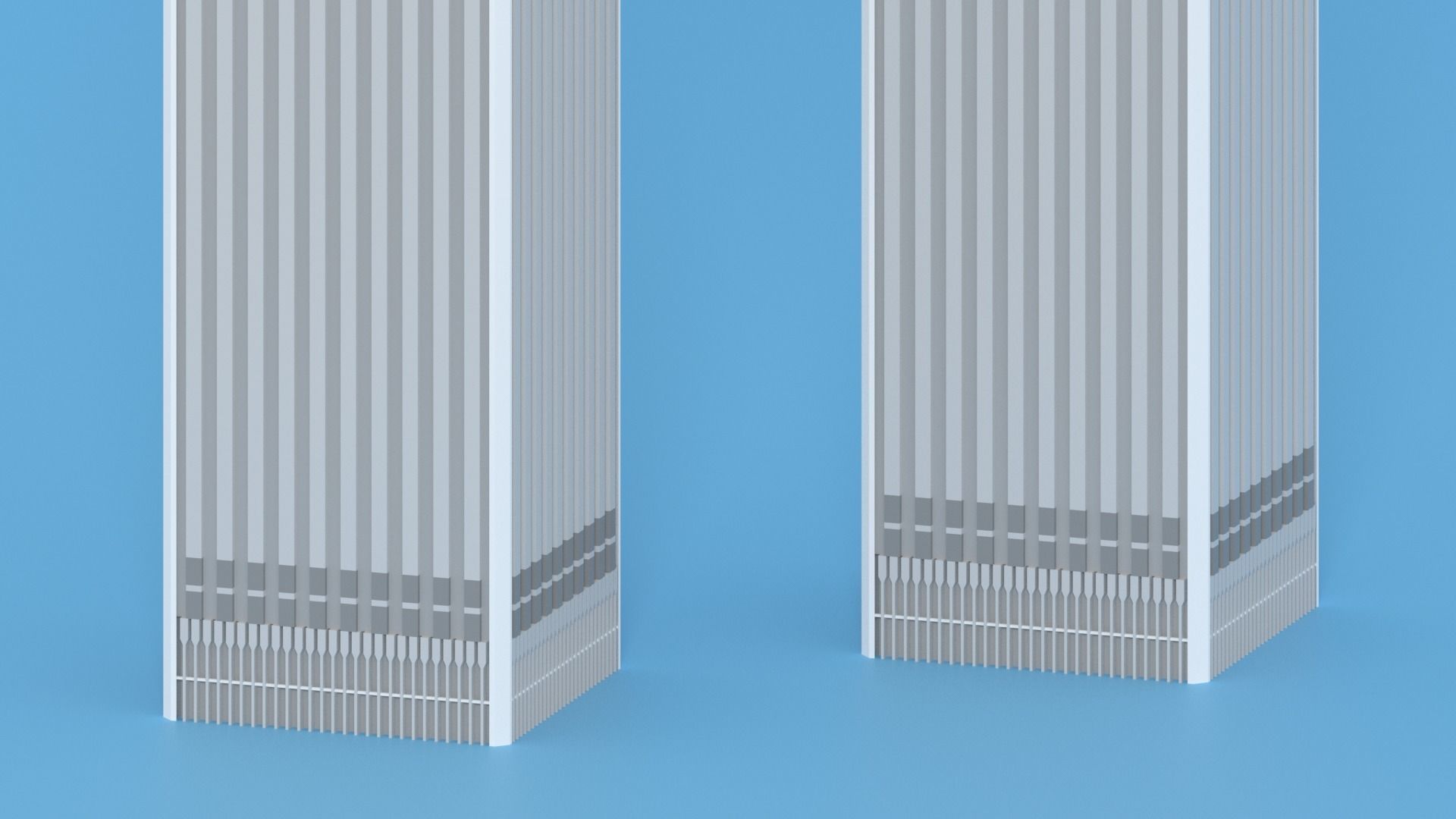 Cartoon World Trade Center Twin Towers New York Low-poly 3D model_5