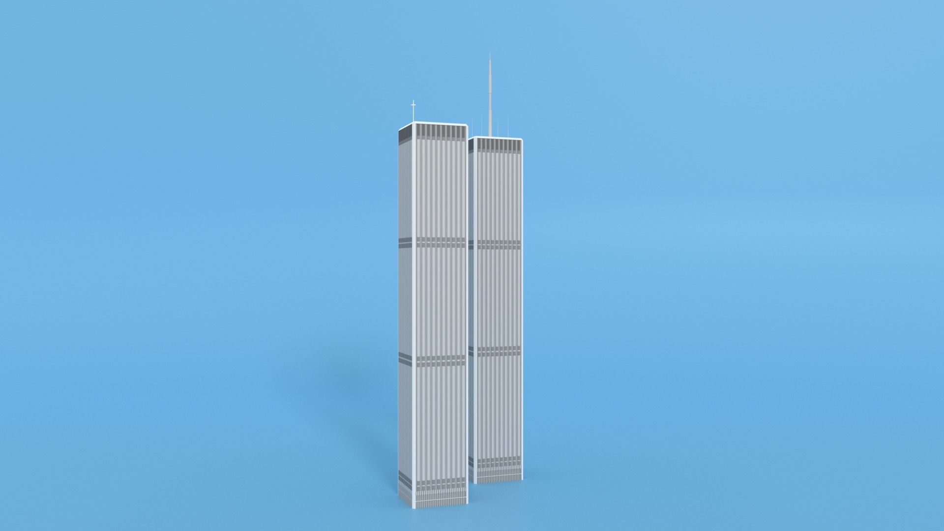 Cartoon World Trade Center Twin Towers New York Low-poly 3D model_31