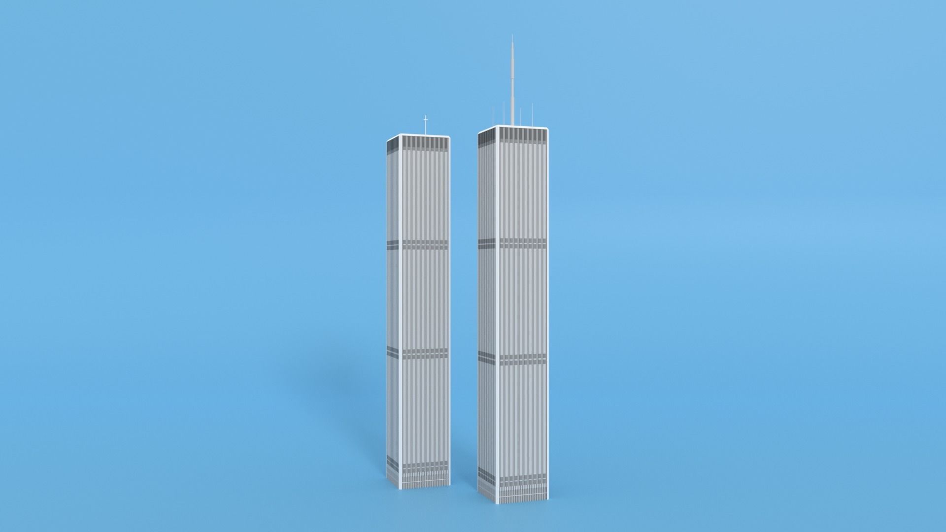 Cartoon World Trade Center Twin Towers New York Low-poly 3D model_28