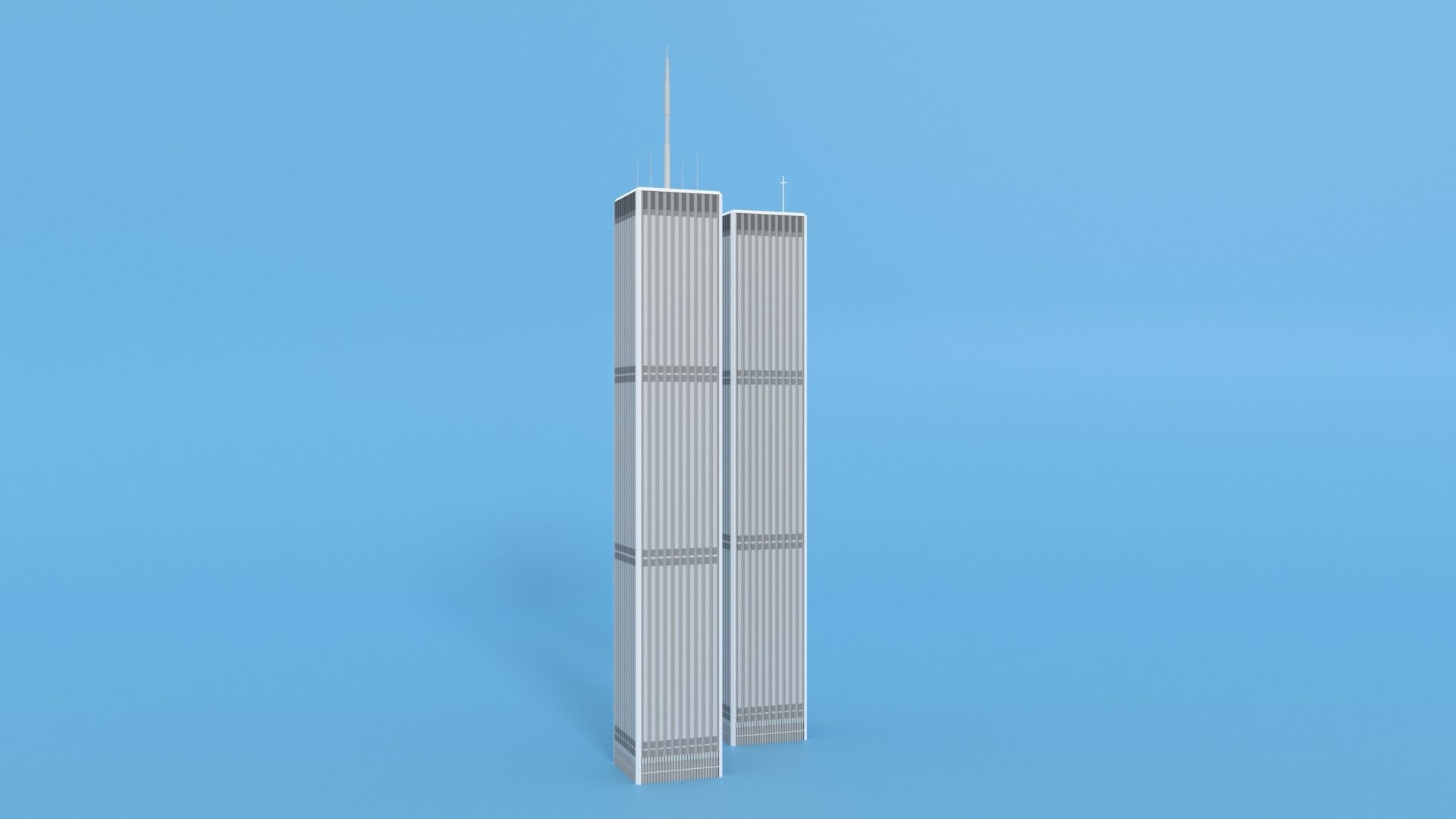 Cartoon World Trade Center Twin Towers New York Low-poly 3D model_25