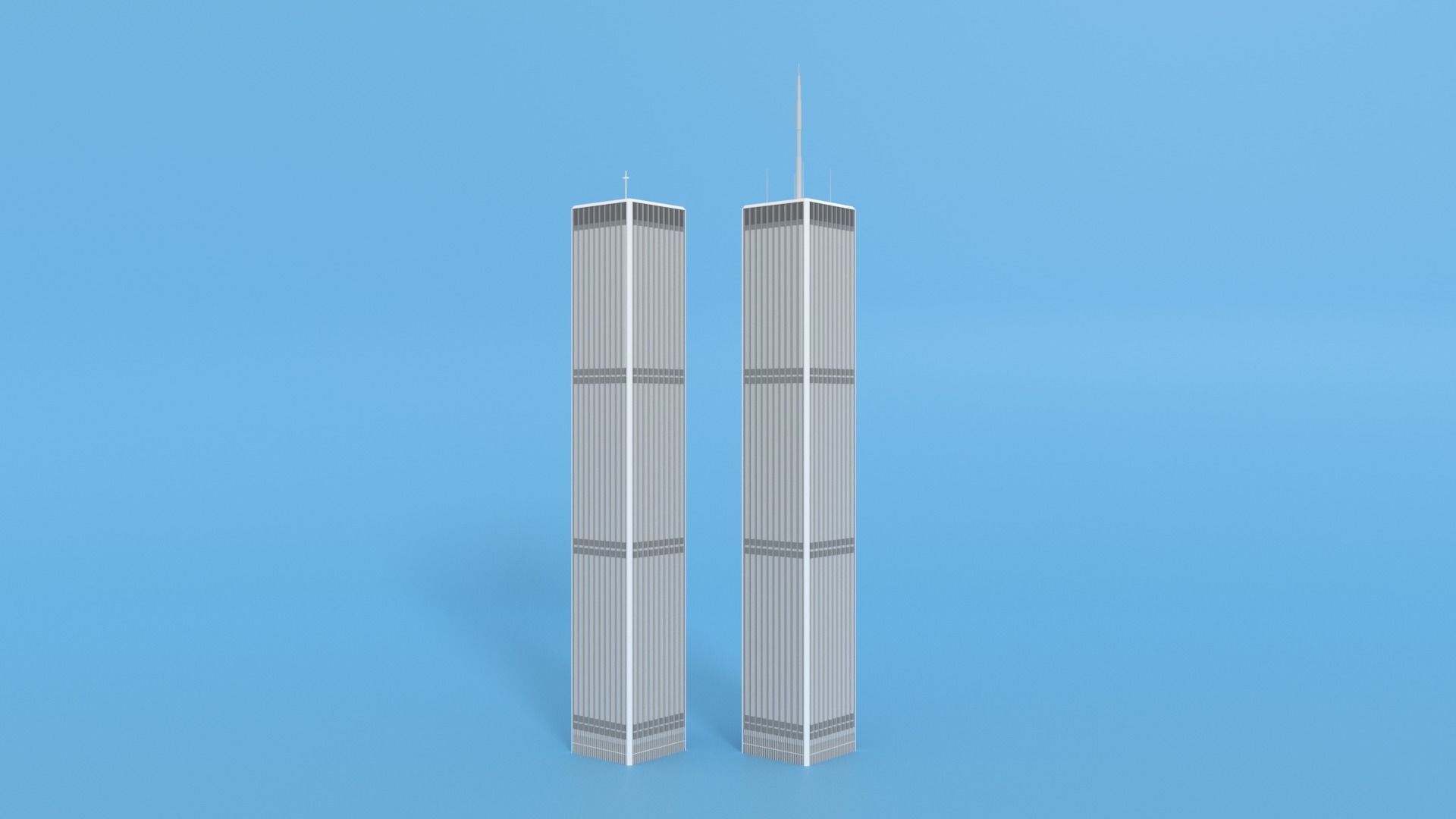 Cartoon World Trade Center Twin Towers New York Low-poly 3D model_29