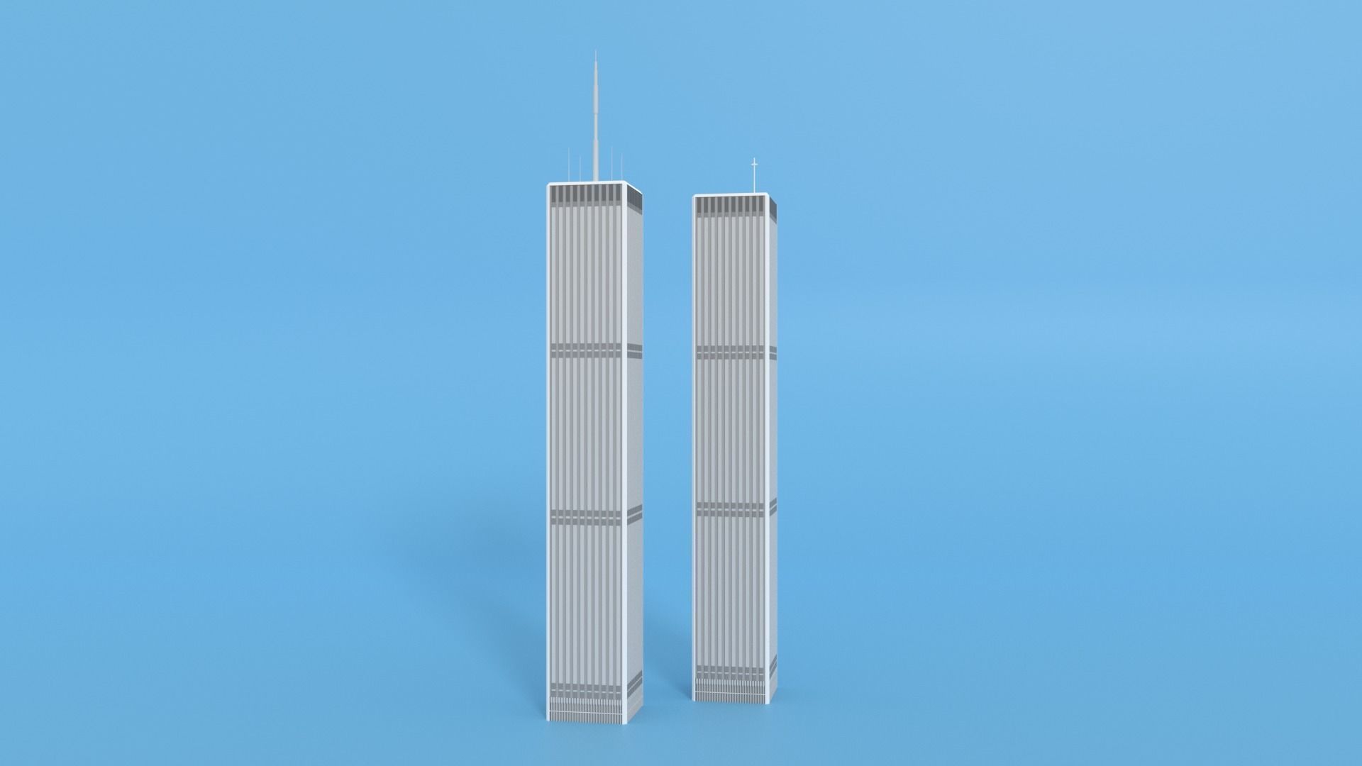 Cartoon World Trade Center Twin Towers New York Low-poly 3D model_24