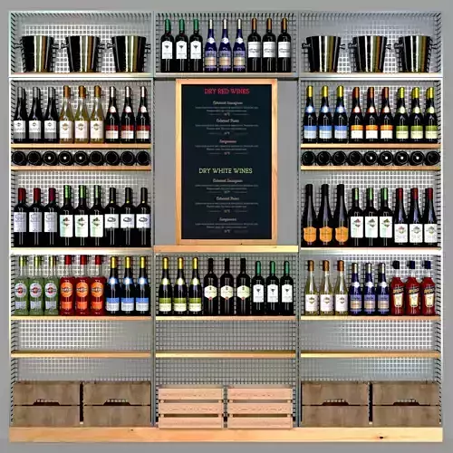 Wine rack in the store