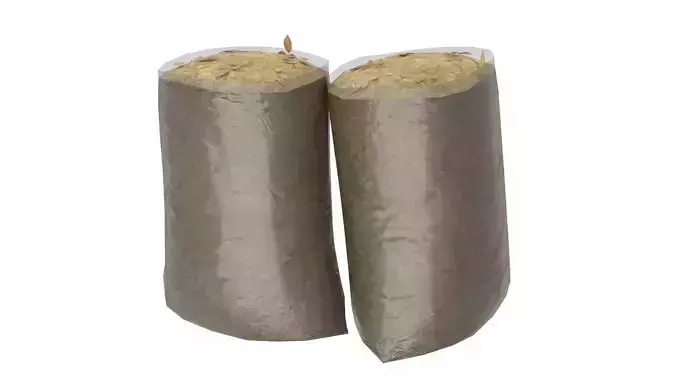 Trash Bag Full of Leaves Low-poly 3D model