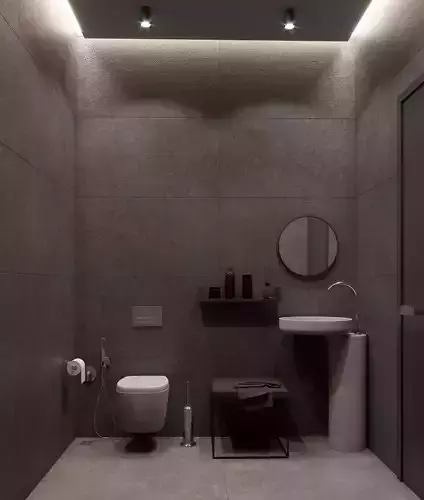 Bathroom modern with walls and lighting