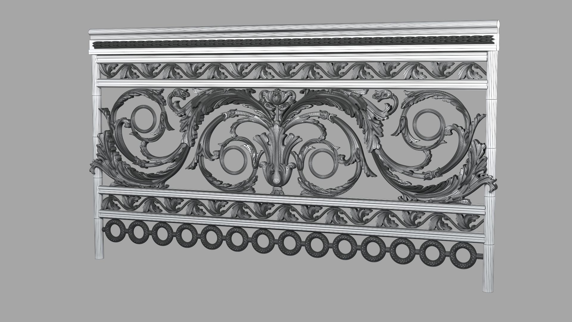 Buckingham Staircase Railing 3D model_1