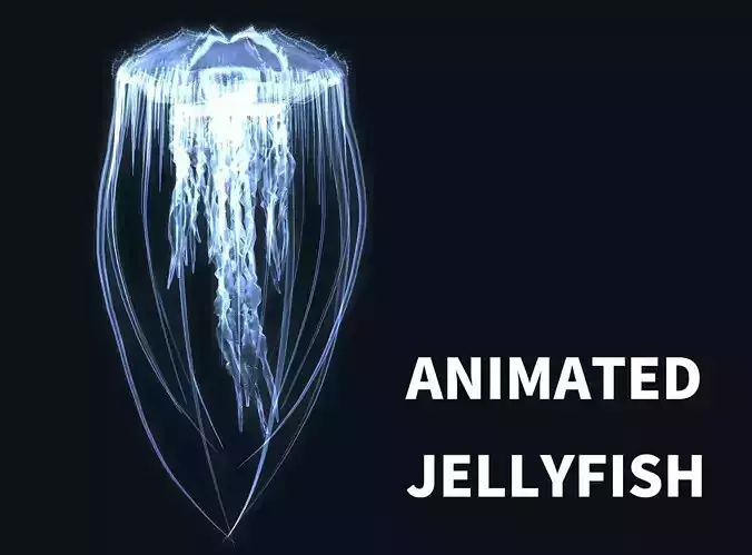 animated jellyfish Low-poly 3D model