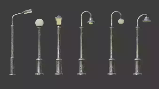 Urban Street Light Gas lamp classic and Light Pole  set 6 