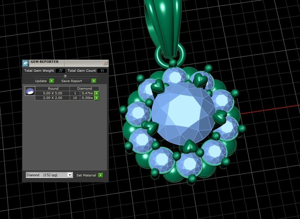 PENDANT DIAMOND 3D print model_2