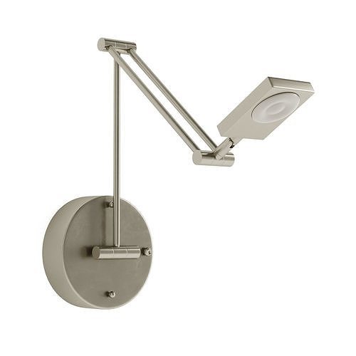 1-Light Swingarm Wall Lamp In Brushed Nickel 3D model