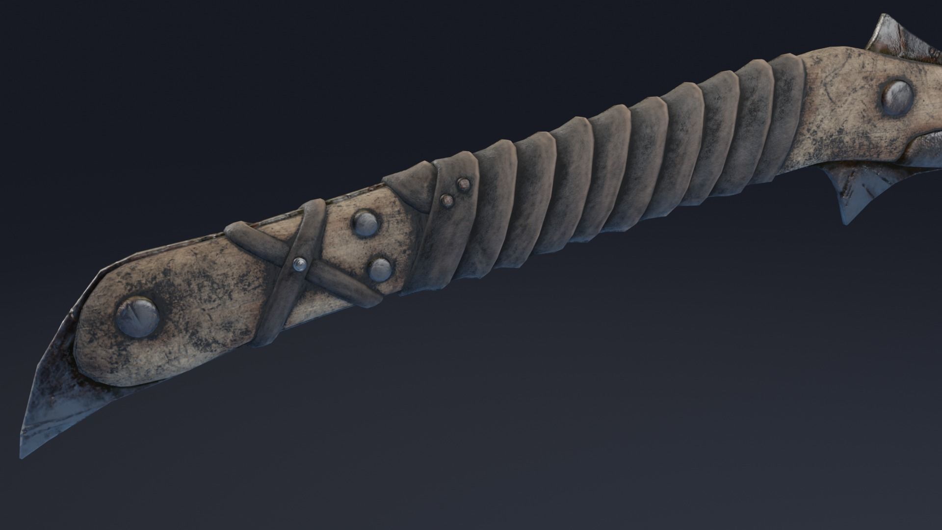 Axe curved handle PBR Low-poly Game Ready Low-poly 3D model_3