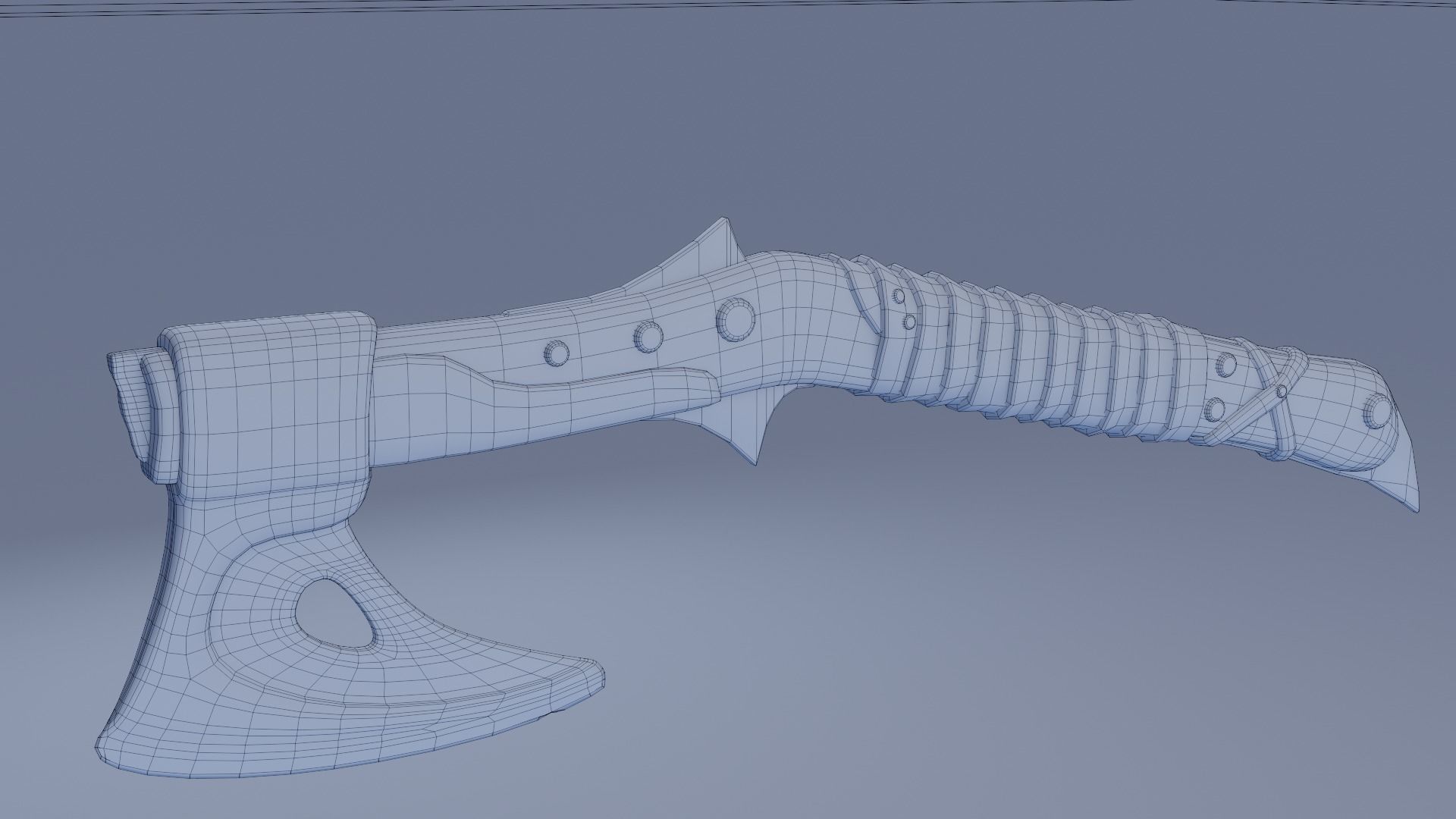 Axe curved handle PBR Low-poly Game Ready Low-poly 3D model_12
