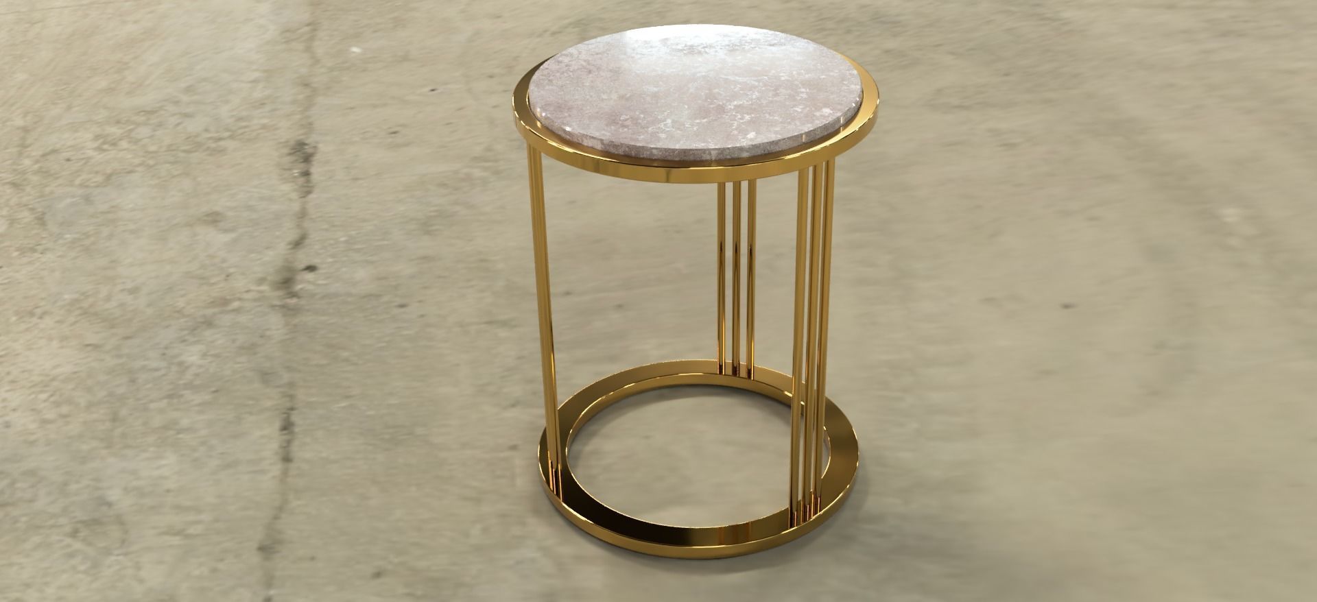Round side table by Giuliano Tincani 3D model_3