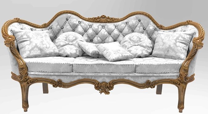 classic sofa  3D model 5