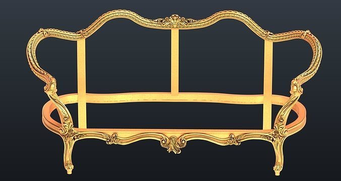 classic sofa  3D model 7