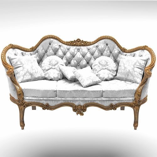 classic sofa  3D model 2