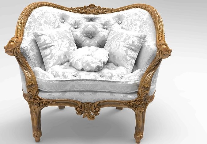 classic sofa  3D model 6