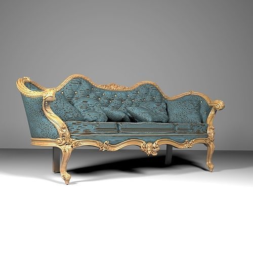classic sofa  3D model 4