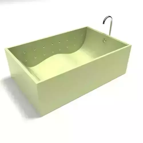 Modern Green Contoured Bathtub With Whirlpool Jets