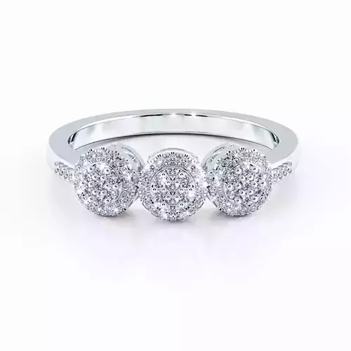 CJCRING036 rose gold three stone ring with diamonds