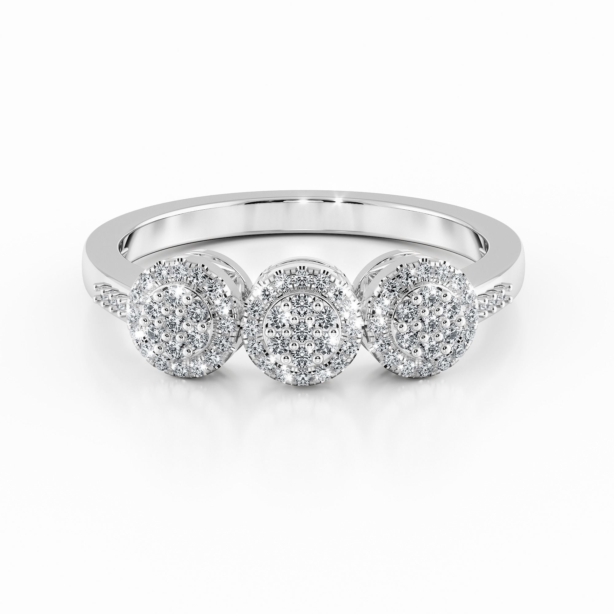 CJCRING036 rose gold three stone ring with diamonds 3D print model_1