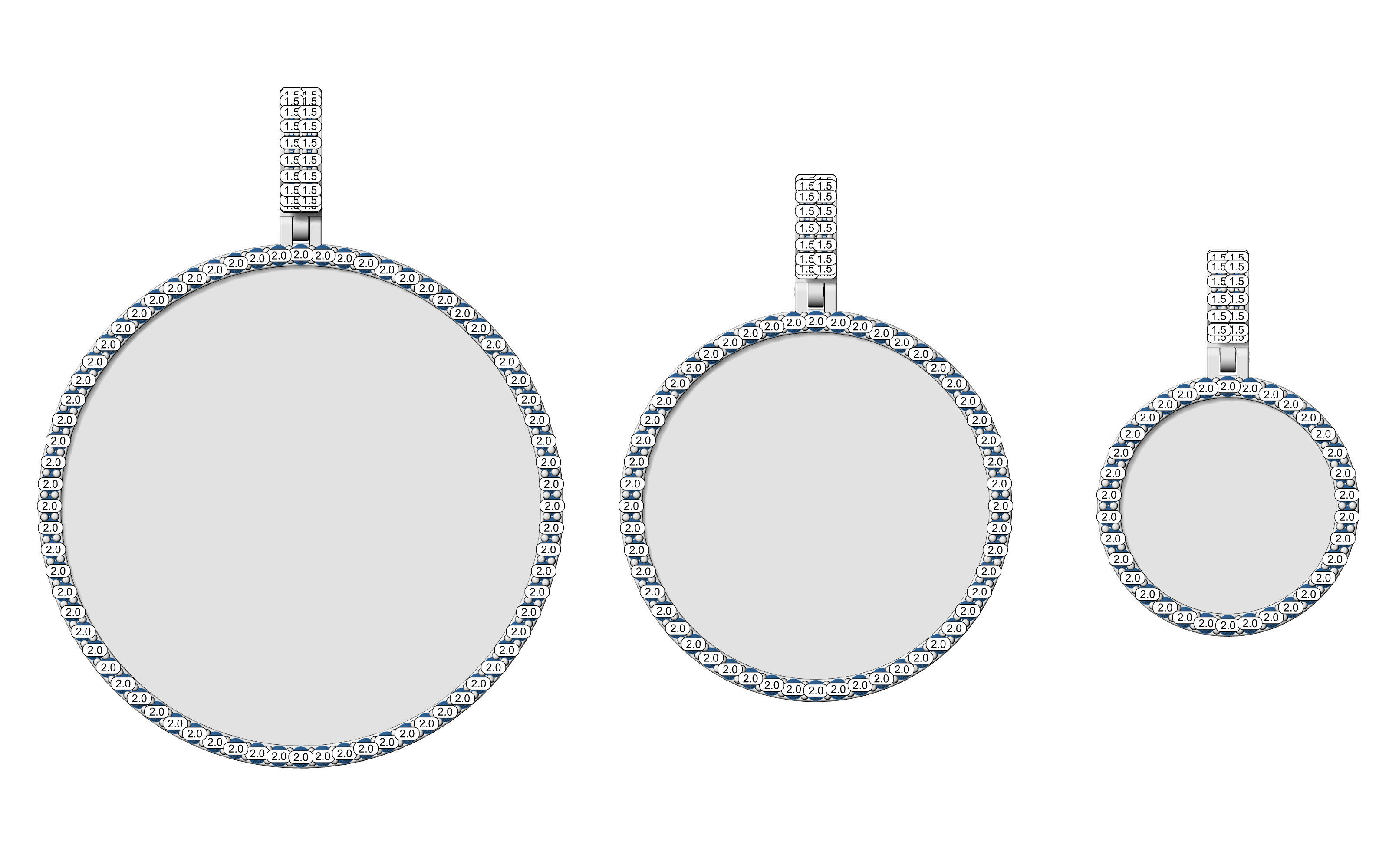 Picture pendant  1-2 inch N 1 3D print model_12