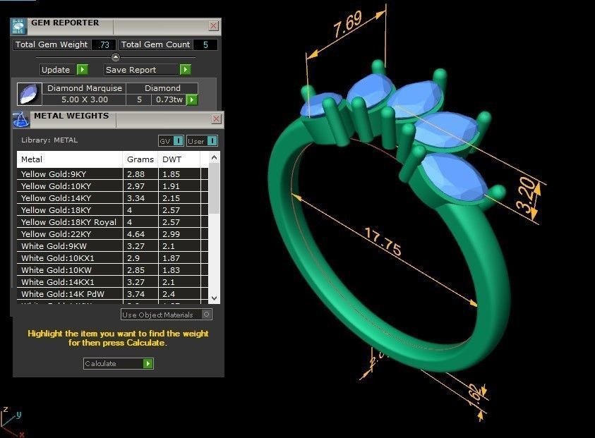 CJCRING030 marquise cut diamond ring 3D print model_24