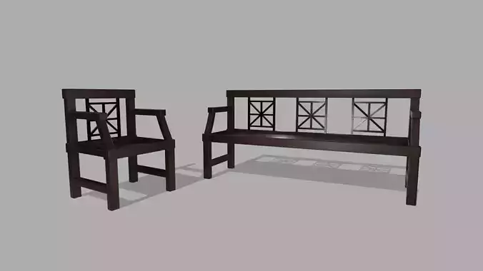 Outdoor Bench and Chair