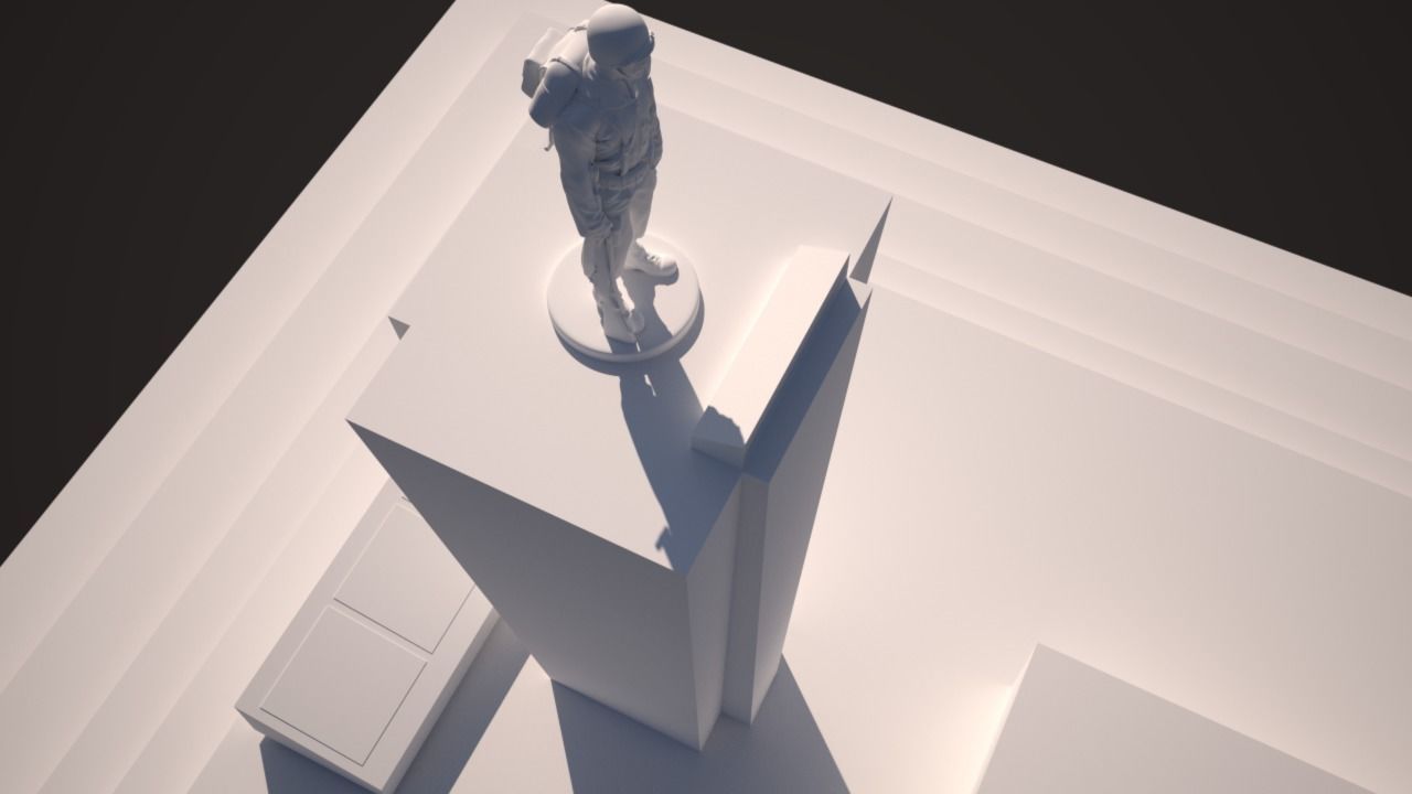 GHANA INDEPENDENCE SQUARE TORCHER Low-poly 3D model_1