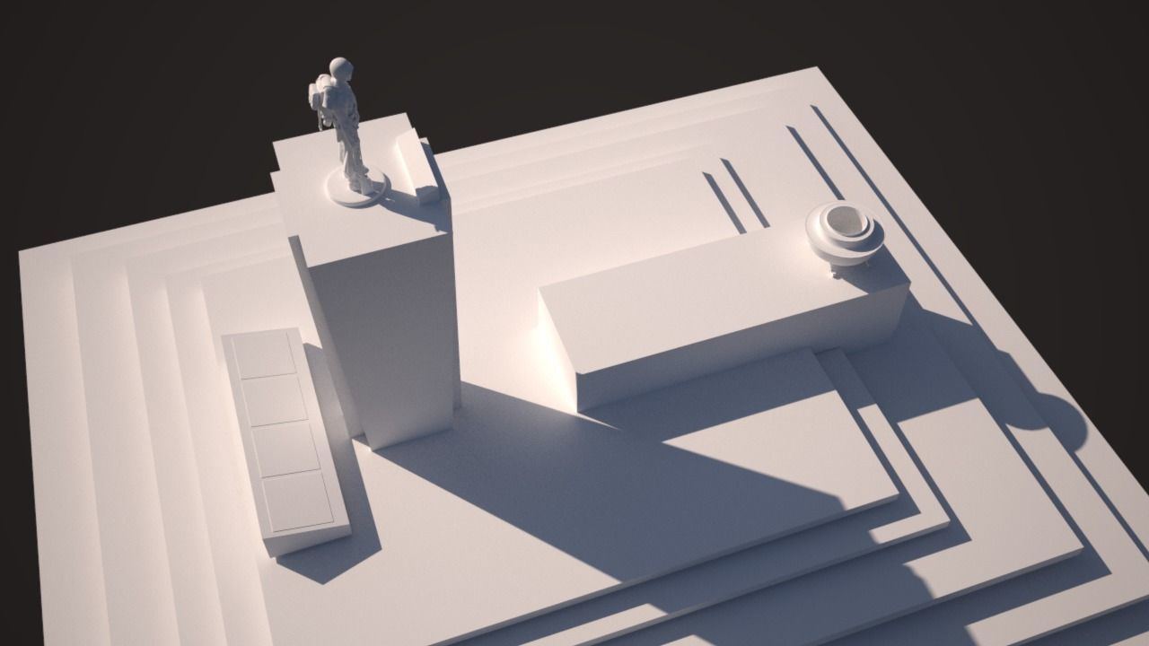 GHANA INDEPENDENCE SQUARE TORCHER Low-poly 3D model_3