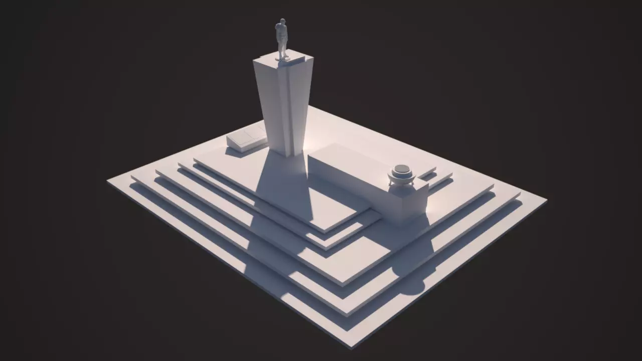 GHANA INDEPENDENCE SQUARE TORCHER Low-poly 3D model_0