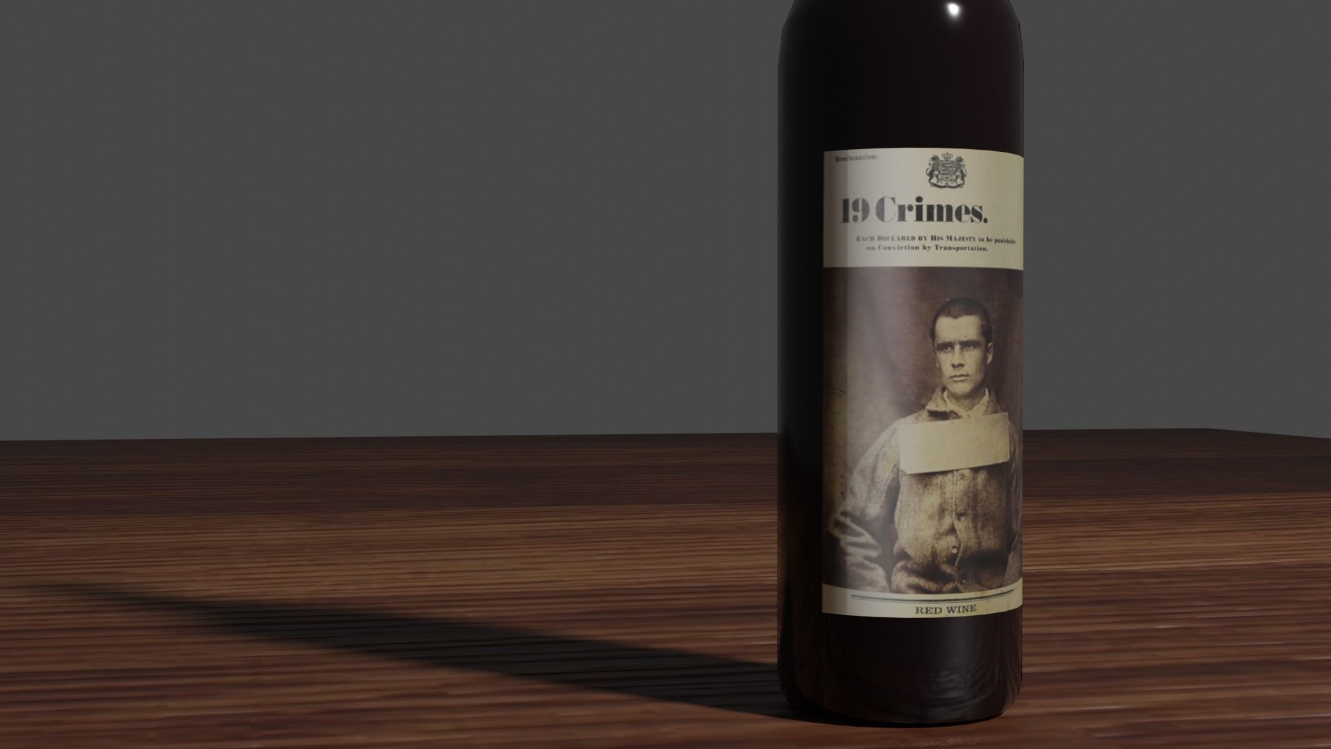 Wine Red Bottle Low-poly 3D model_2