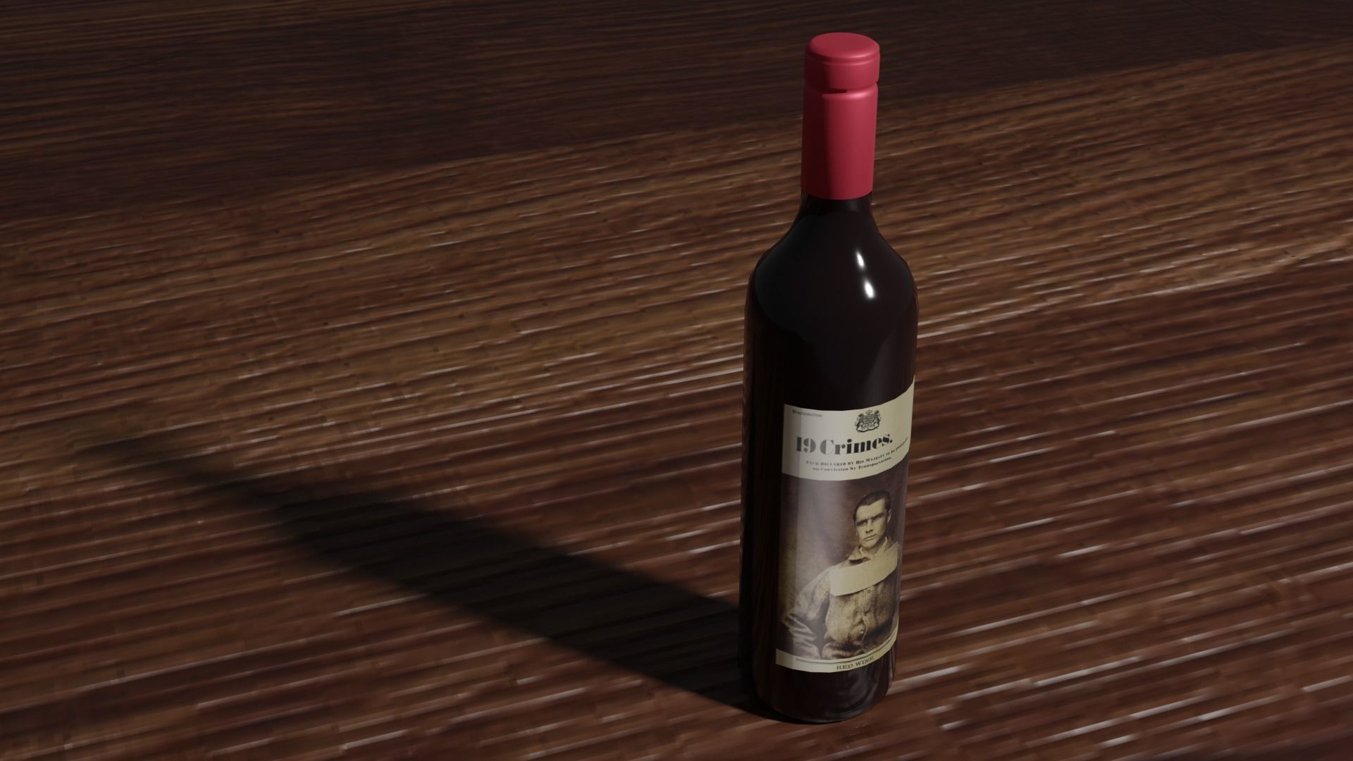 Wine Red Bottle Low-poly 3D model_1