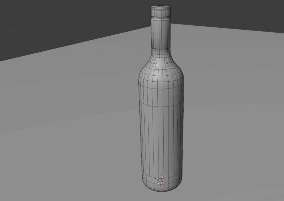 Wine Red Bottle Low-poly 3D model_7