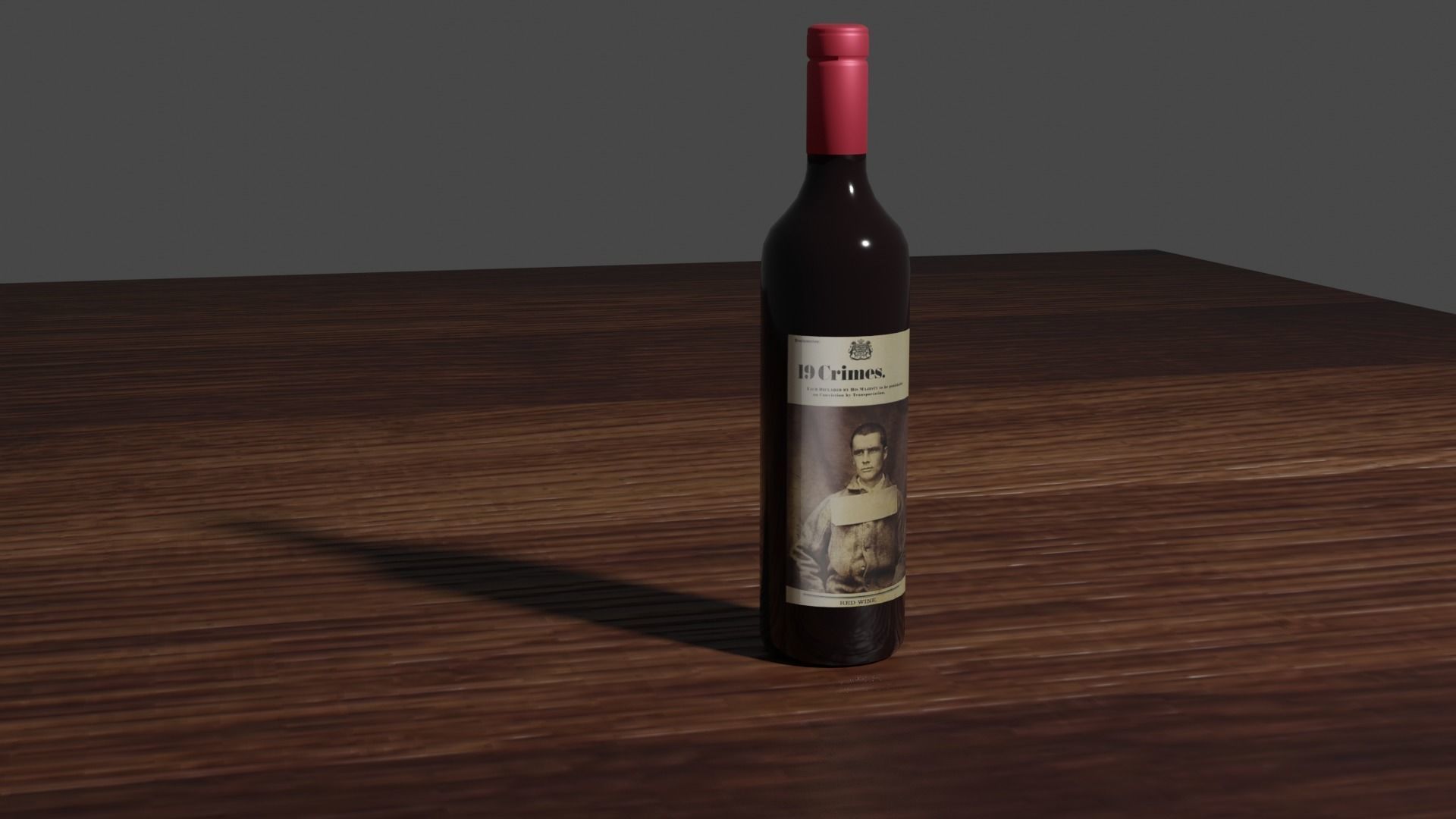 Wine Red Bottle Low-poly 3D model_4