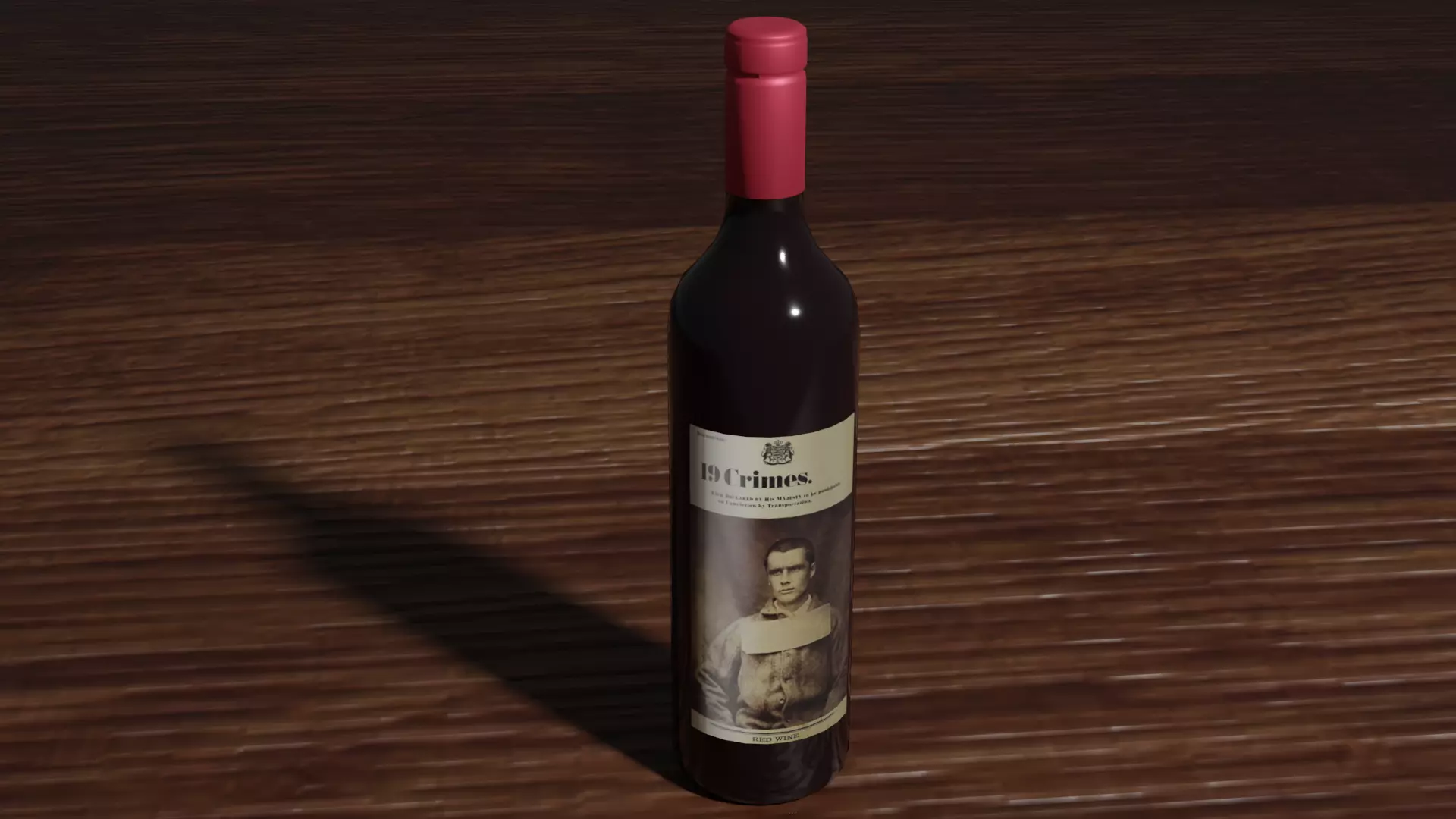 Wine Red Bottle Low-poly 3D model_0