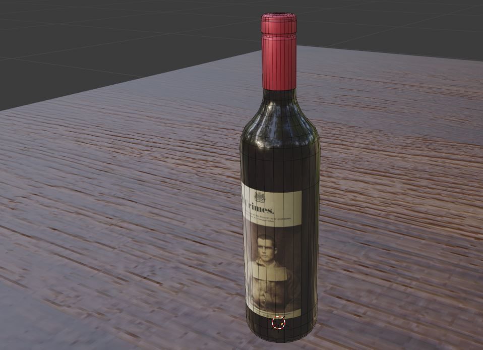 Wine Red Bottle Low-poly 3D model_6