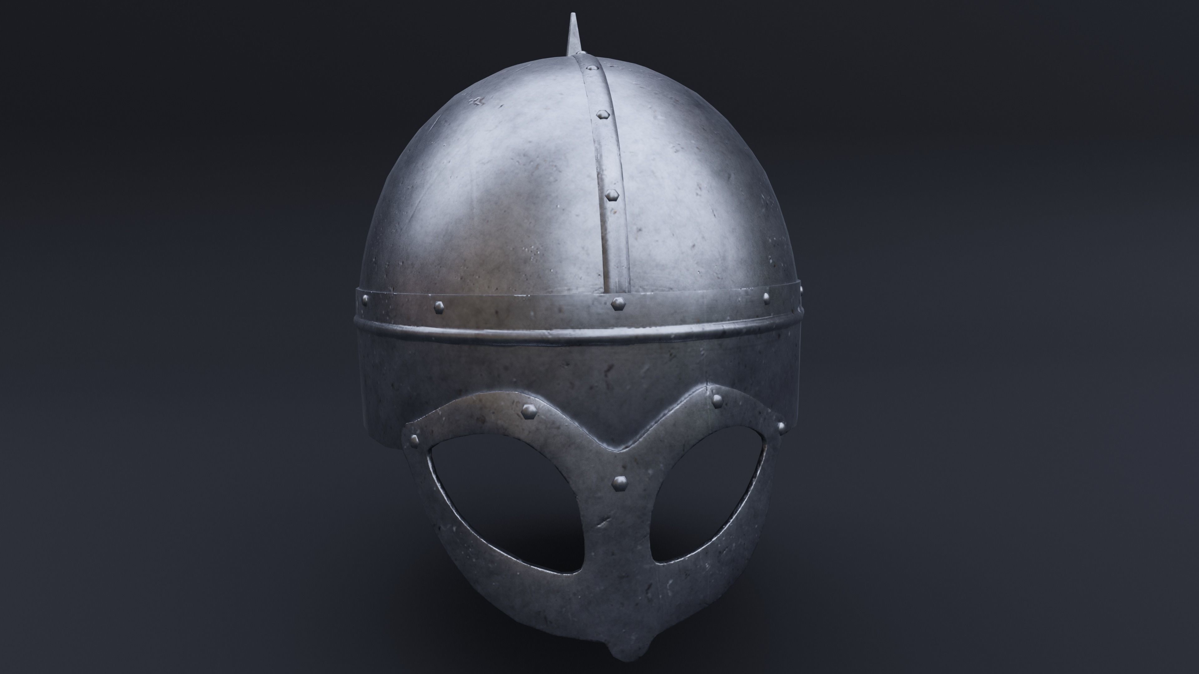 Viking helmet from Gjermundby Game ready model Low-poly 3D model_1