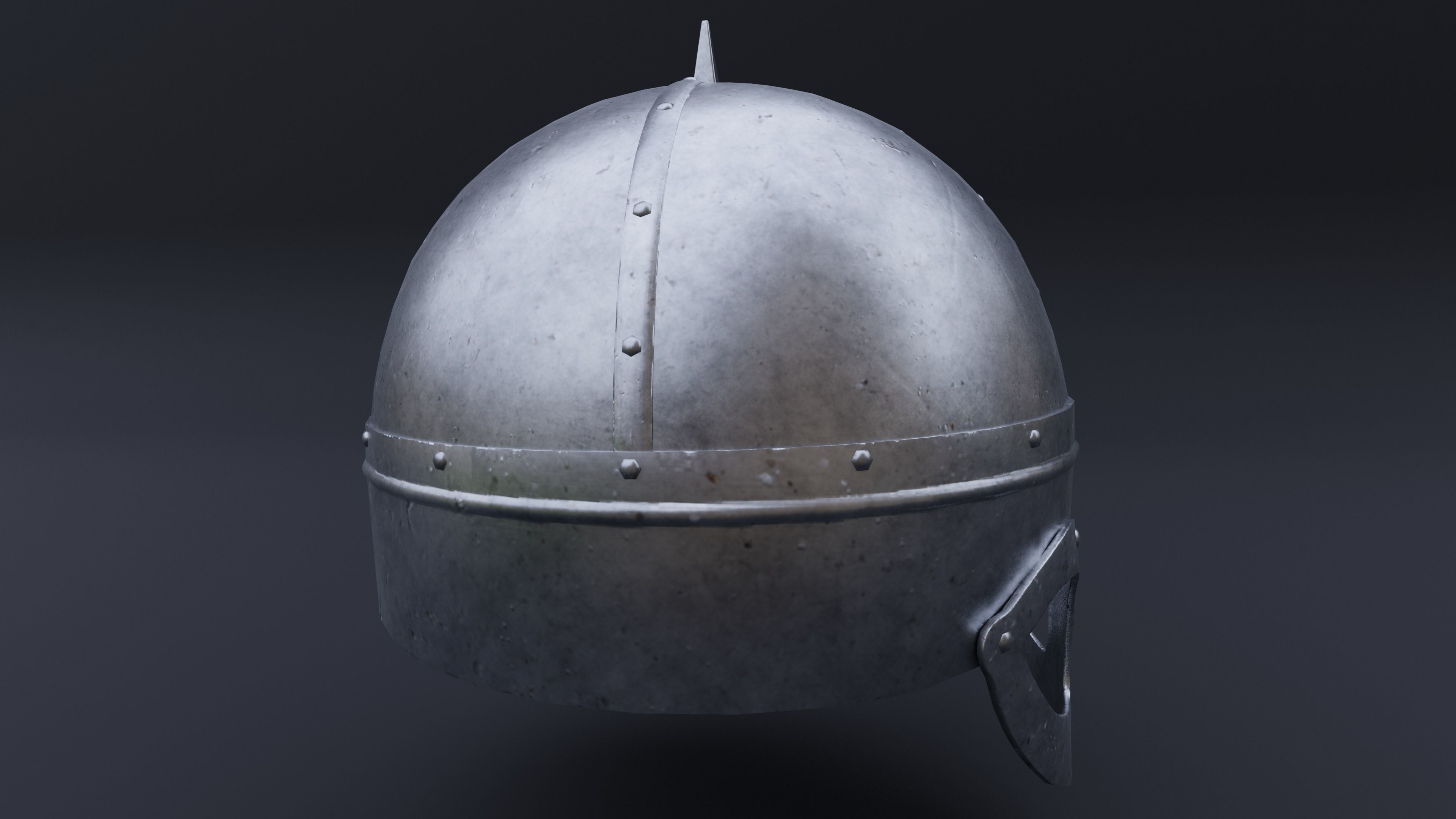 Viking helmet from Gjermundby Game ready model Low-poly 3D model_2